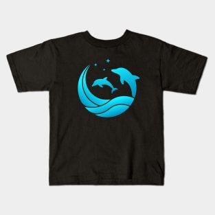 Night Dolphins Kids T-Shirt